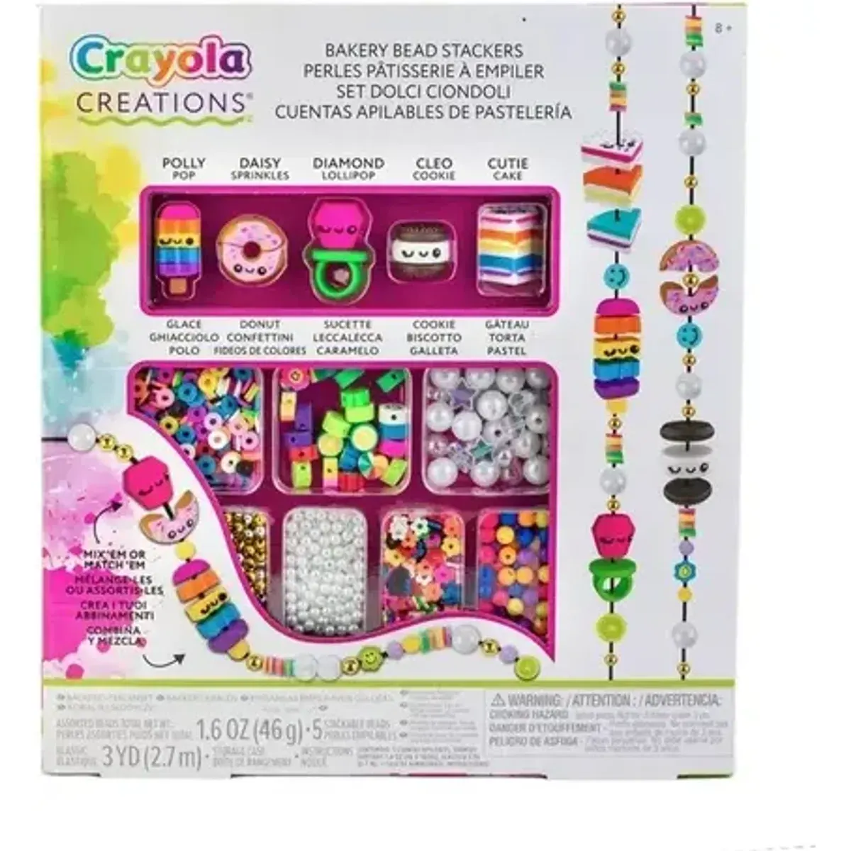 CRAYOLA Creations Cuentas Apilables de Pastelería – Kit Creativo para Pulseras y Accesorios