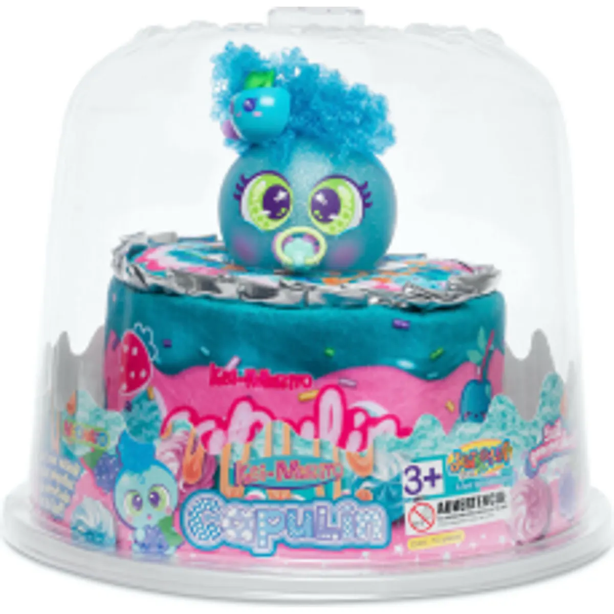 Ksi-Merito Capulín Pastel de Distroller en empaque tipo incubadora con diseño colorido coleccionable