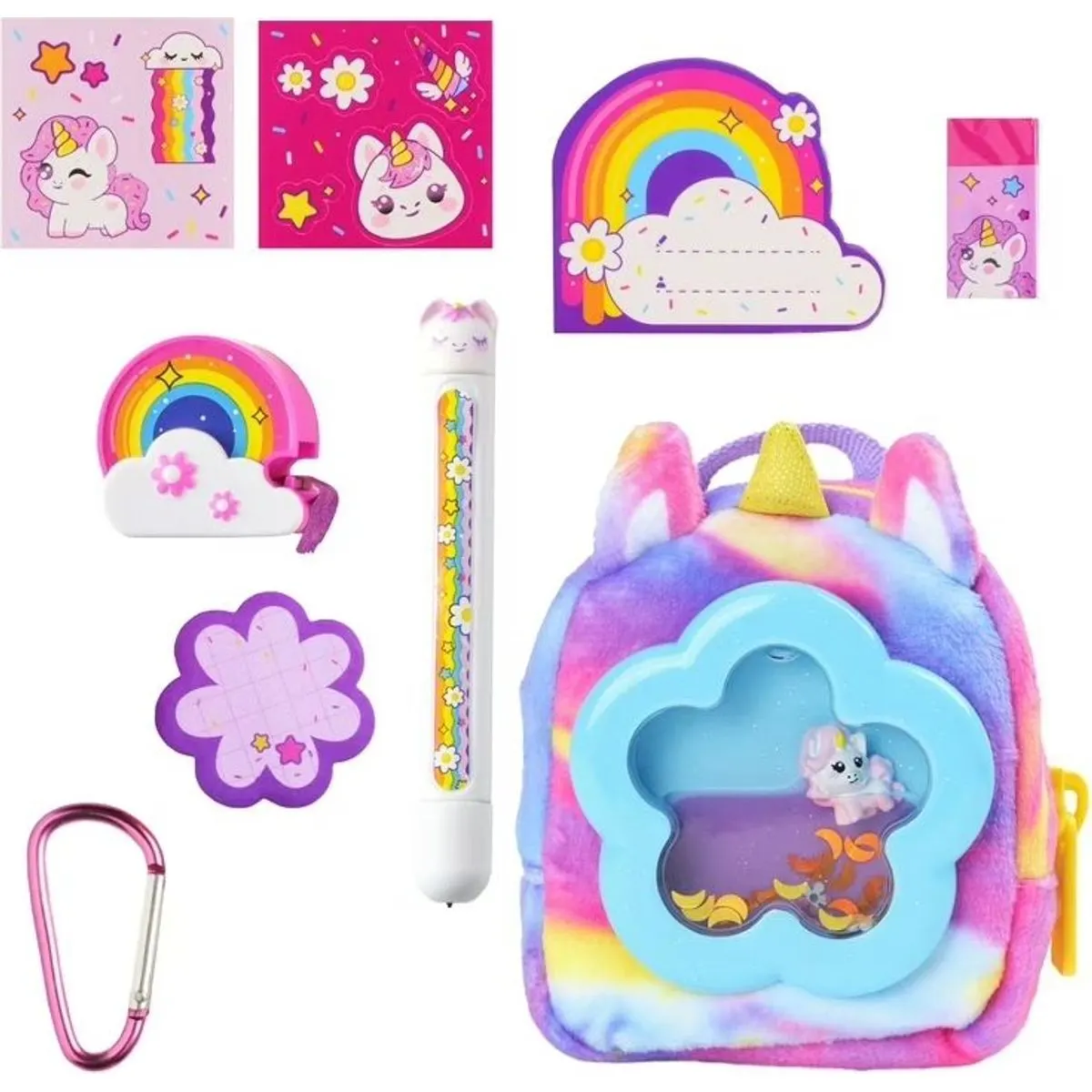 Real Littles Liquid Charms Uni-que Style – Mini Mochila de Unicornio con 6 Artículos de Papelería