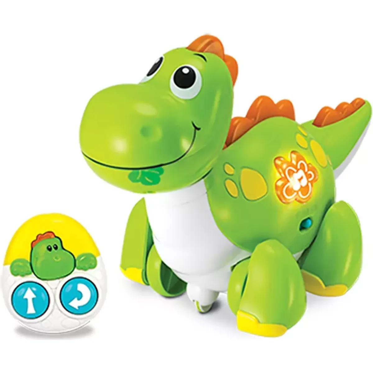 Dinosaurio interactivo Winfun Dino-Cucú verde con control remoto para bebés y niños pequeños