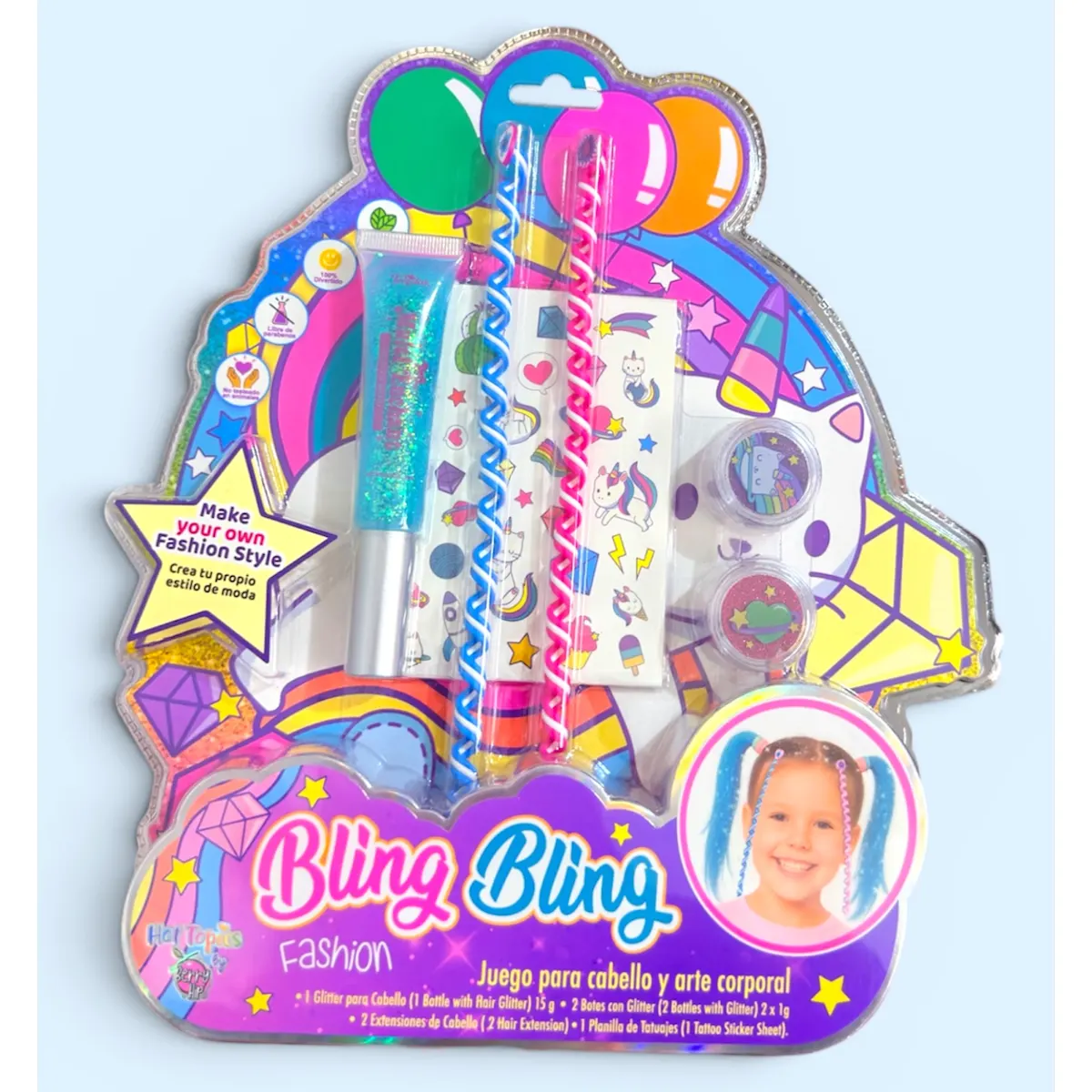 BLING BLING Fashion – Juego para Cabello y Arte Corporal