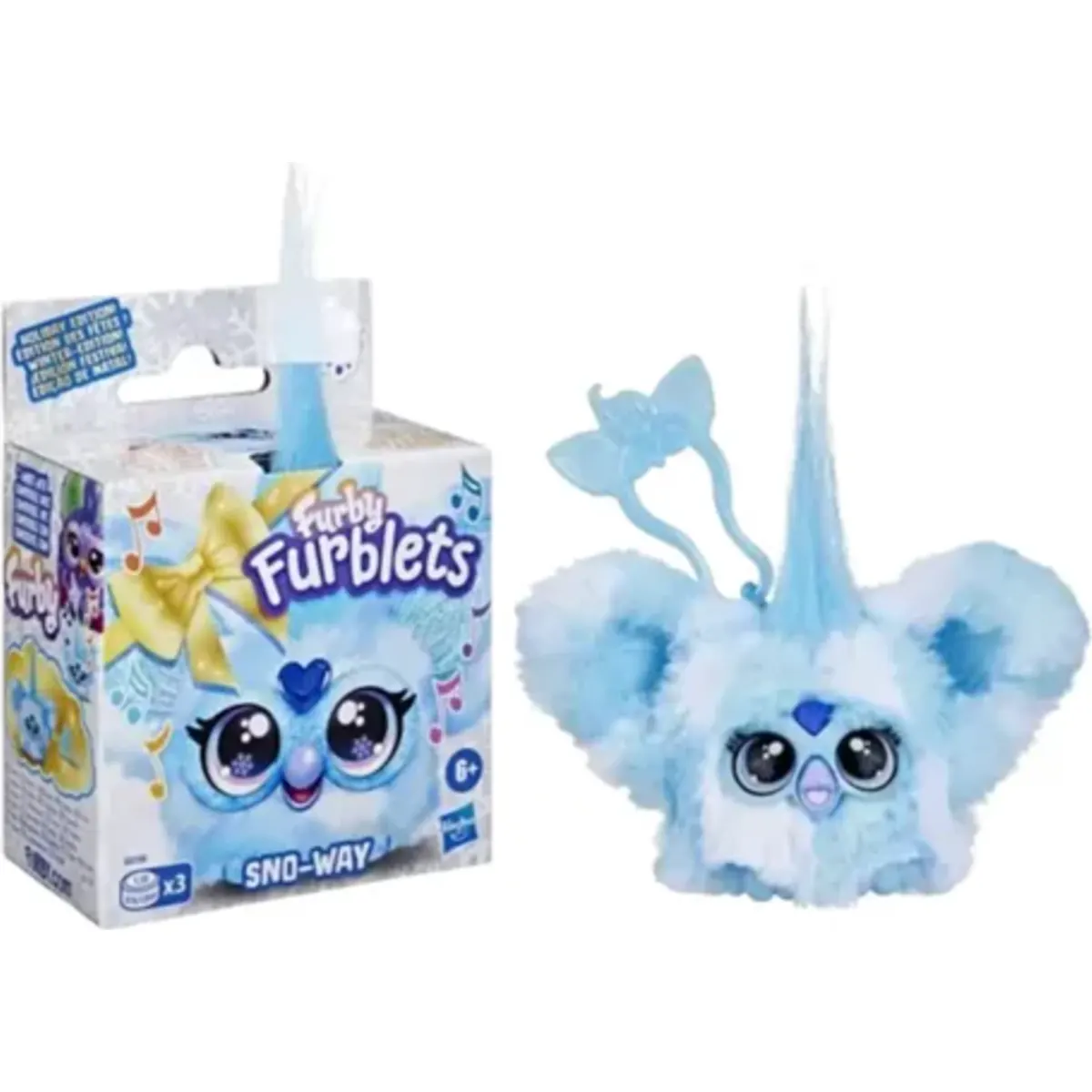 Mini Furby Furblets Sno-Way azul interactivo de Hasbro con diseño esponjoso y sonidos divertidos