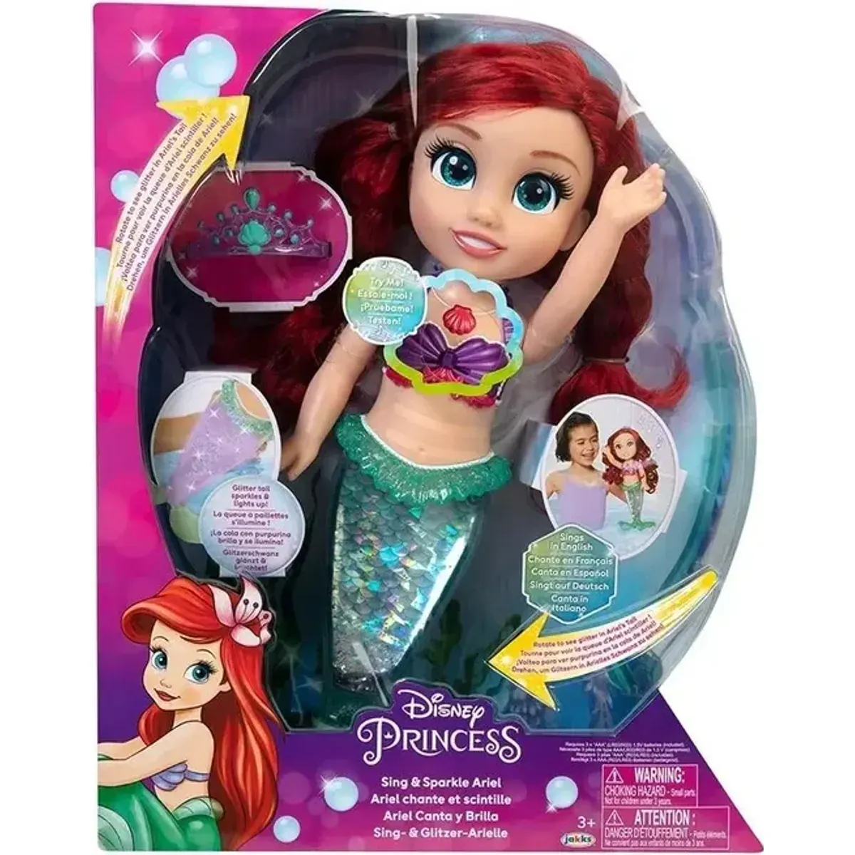 ARIEL Canta y Brilla Disney Princess – Muñeca Musical con Luces y Glitter